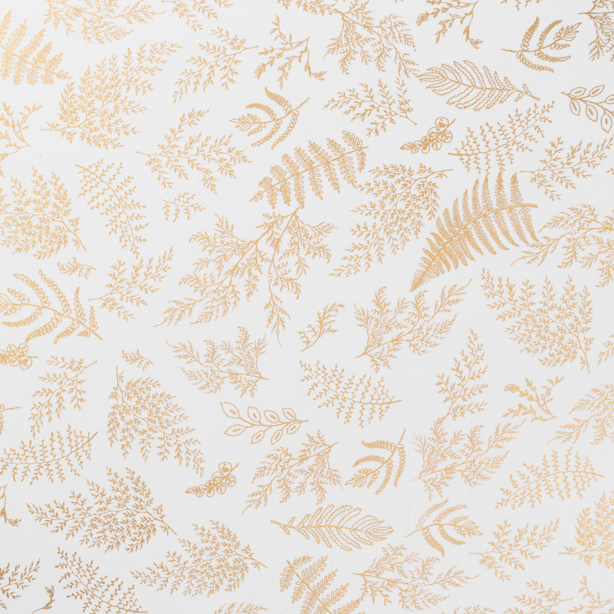 Nappe antitache blanche imprimée feuillage doré