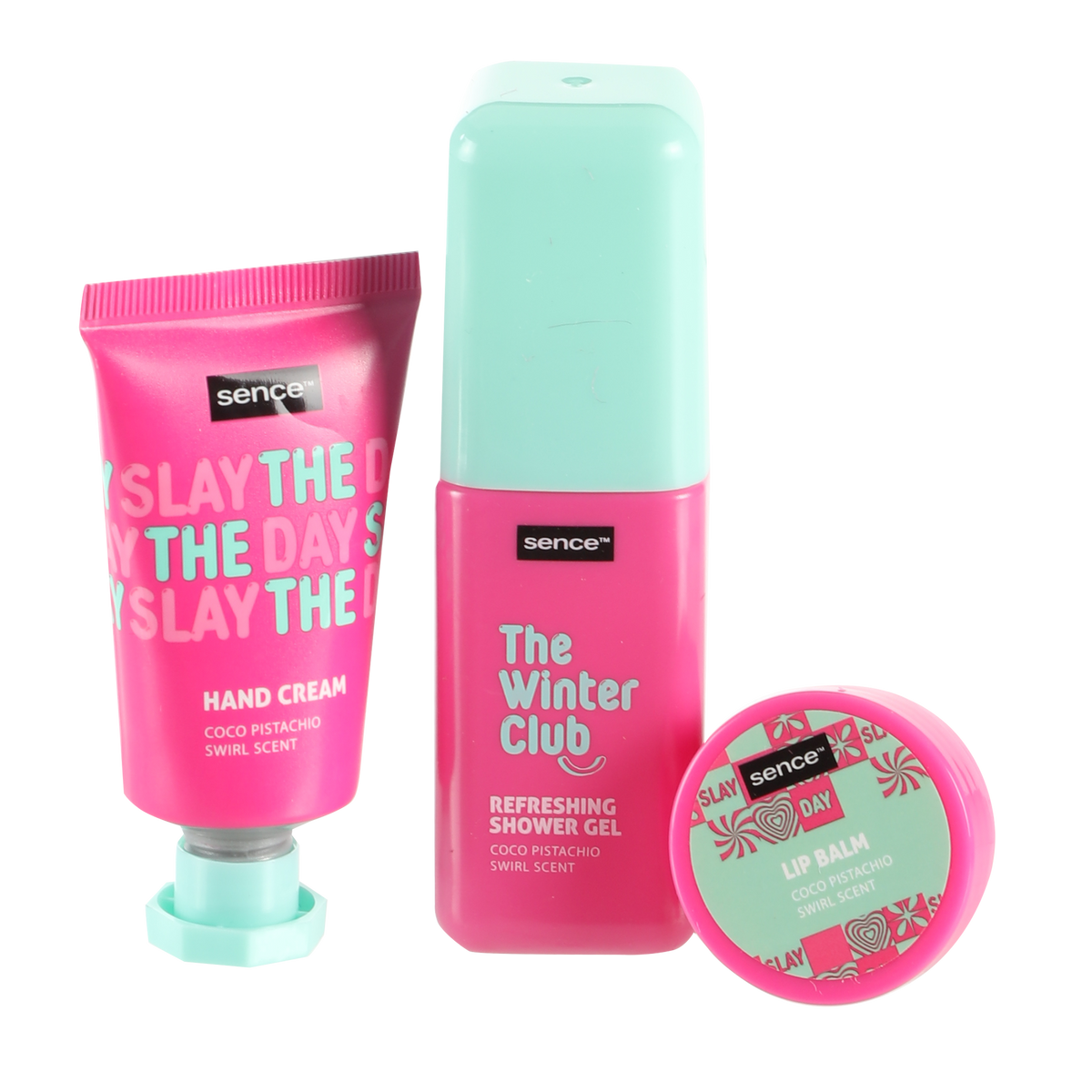 Trousse beauté avec baume à lèvres, crème pour les mains et gel douche Winter club