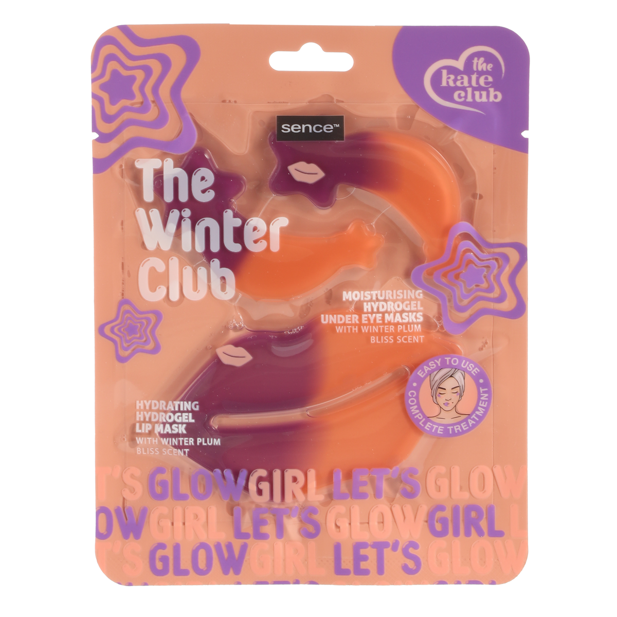 Masque hydrogel 2 contours des yeux et 1 masque lèvre Winter Club rose