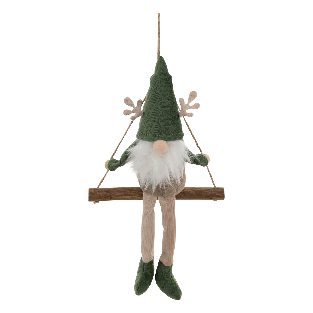 Suspension de Noël gnome sur balançoire 16 cm