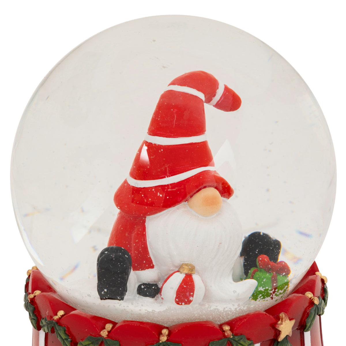 Boule à neige en verre Gnome Père Noël 10 cm
