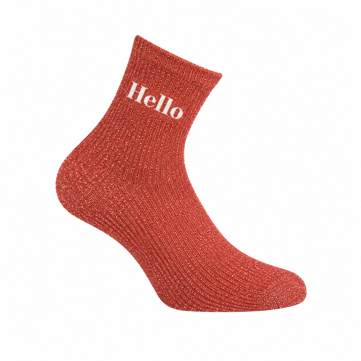 Paire de chaussettes fond lurex côtelées avec message Twinday – 37/41 - Orange