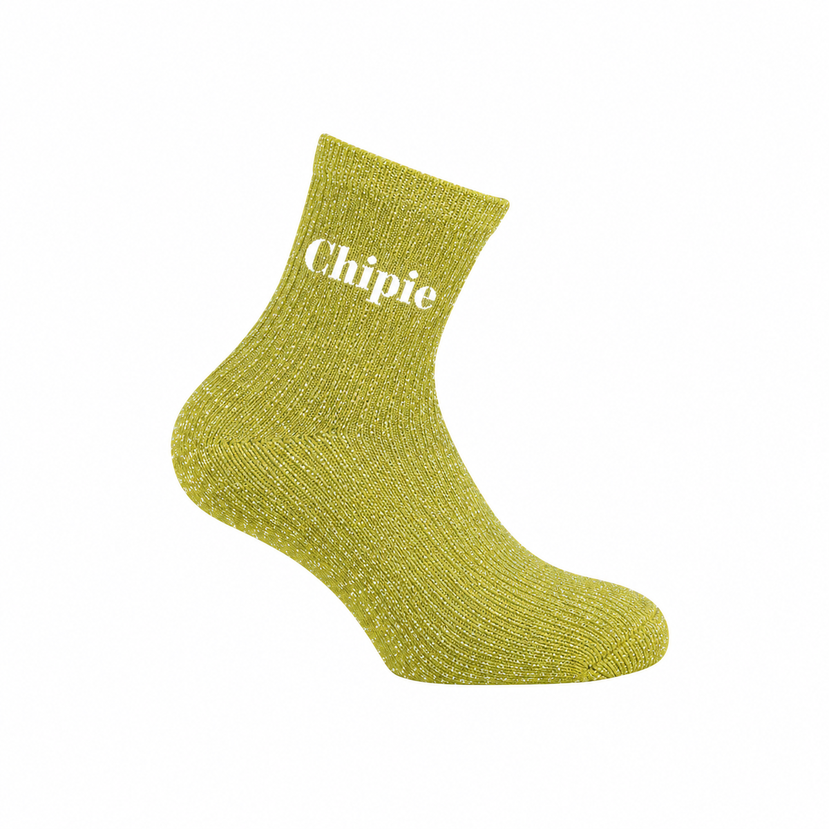Paire de chaussettes fond lurex côtelées avec message Twinday – 37/41 - Vert