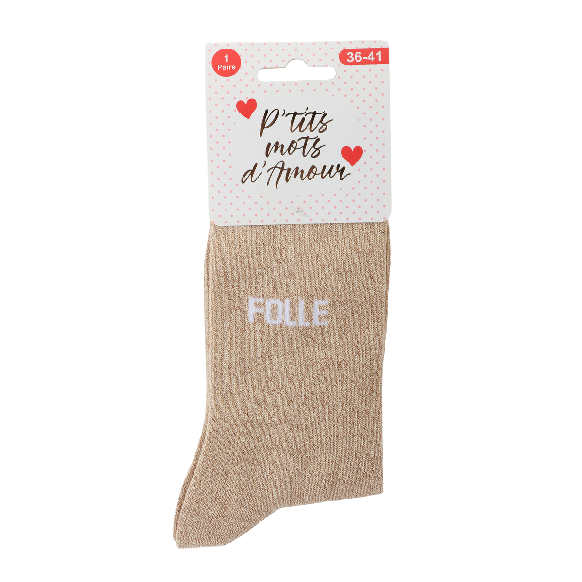 Paire de chaussettes fond lurex avec message – 36/41