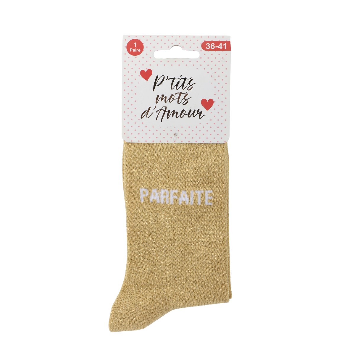 Paire de chaussettes fond lurex avec message – 36/41
