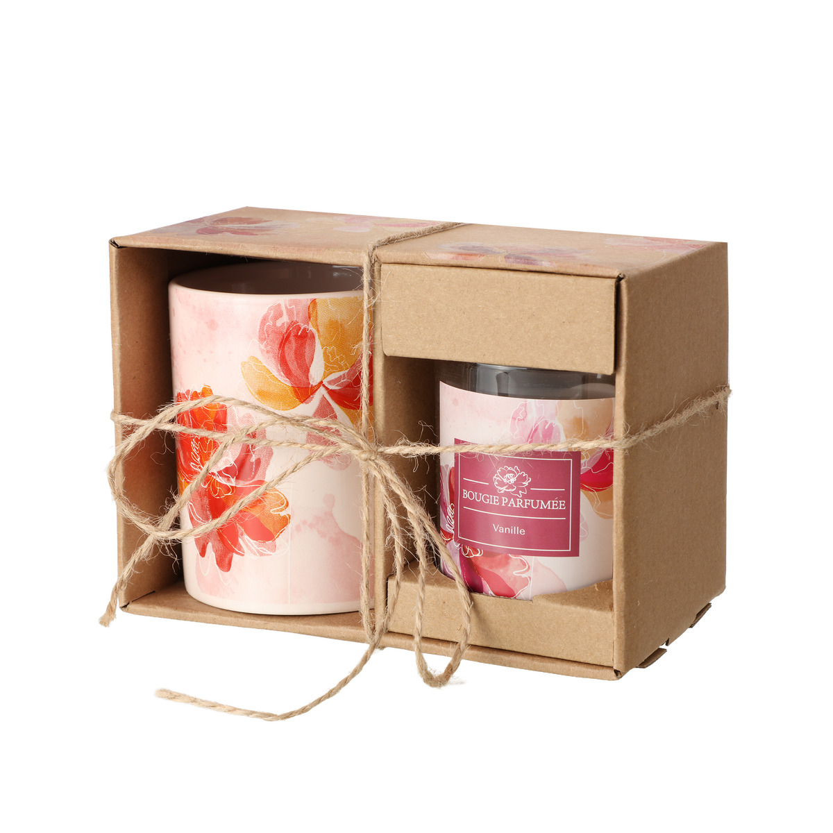 Coffret mug + bougie Floral Vert