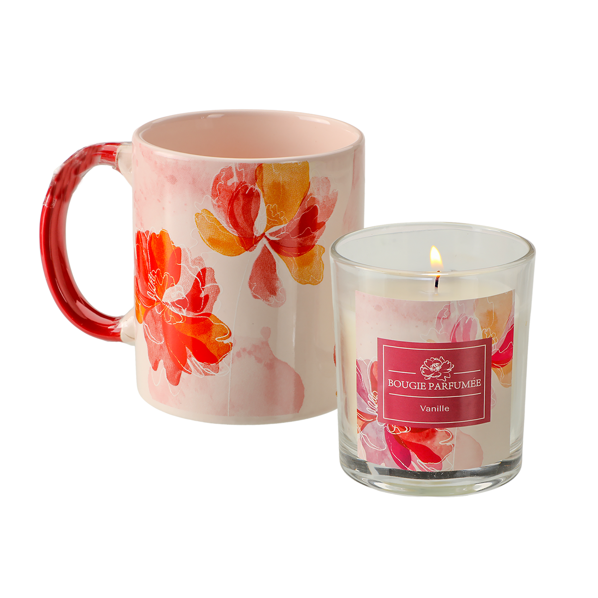 Coffret mug + bougie Floral Vert