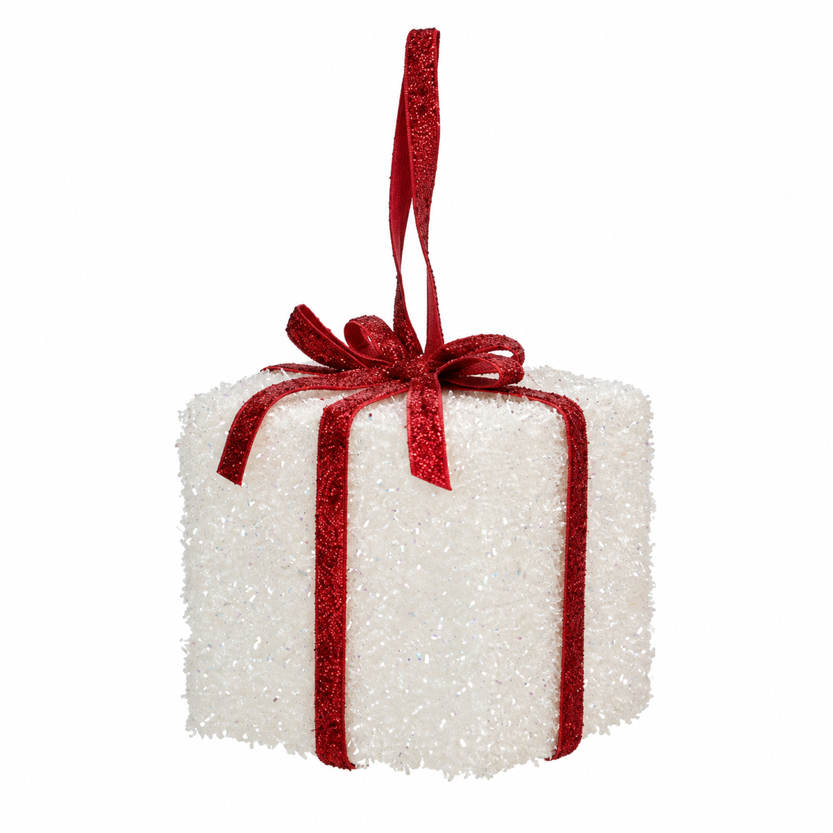 Suspension de sapin en forme de cadeau