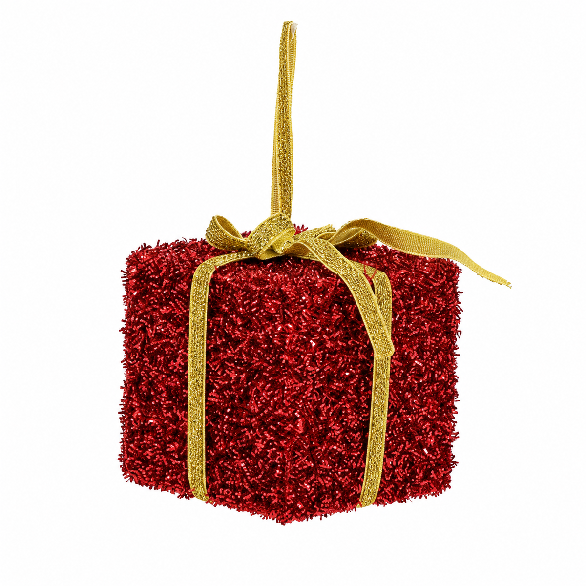 Suspension de sapin en forme de cadeau
