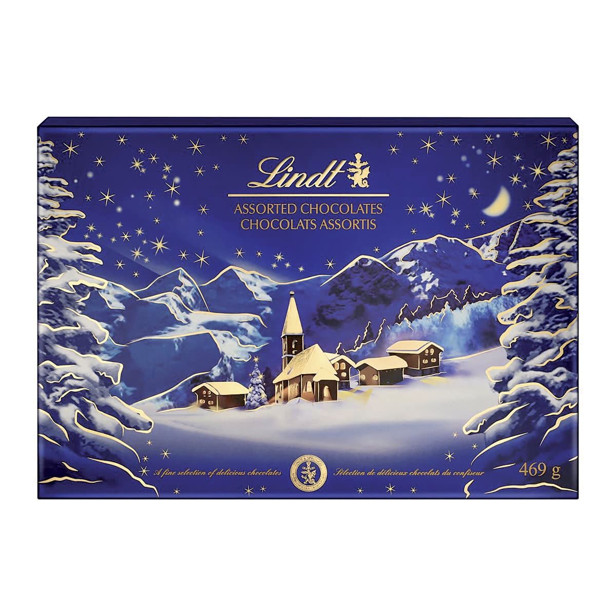 Boite de chocolats paysage de Noël