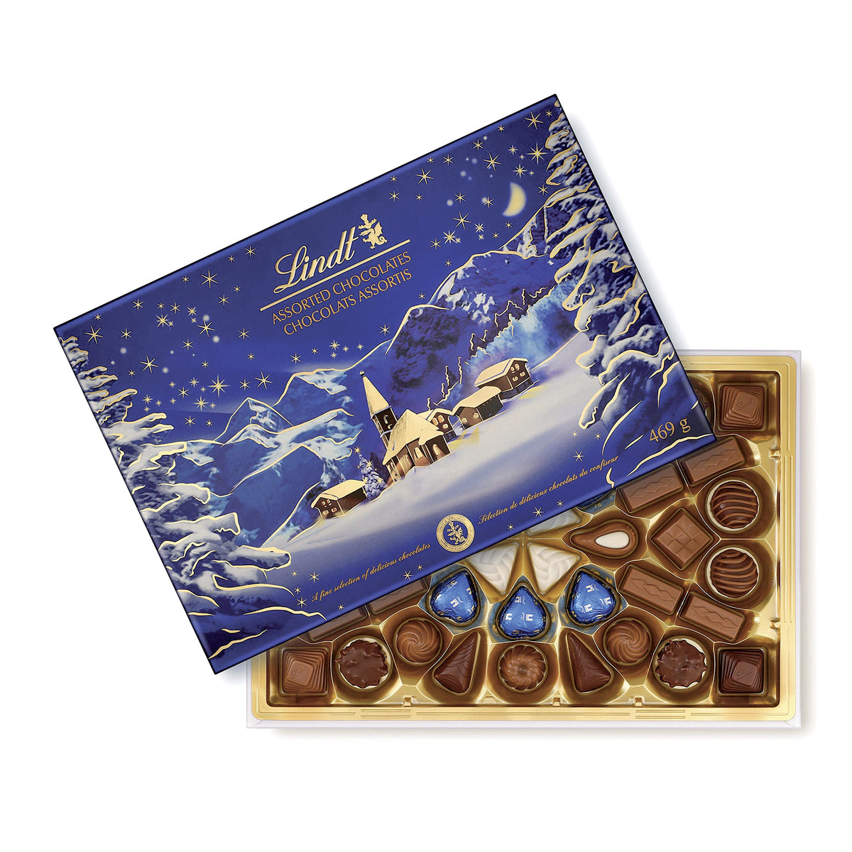Boite de chocolats paysage de Noël