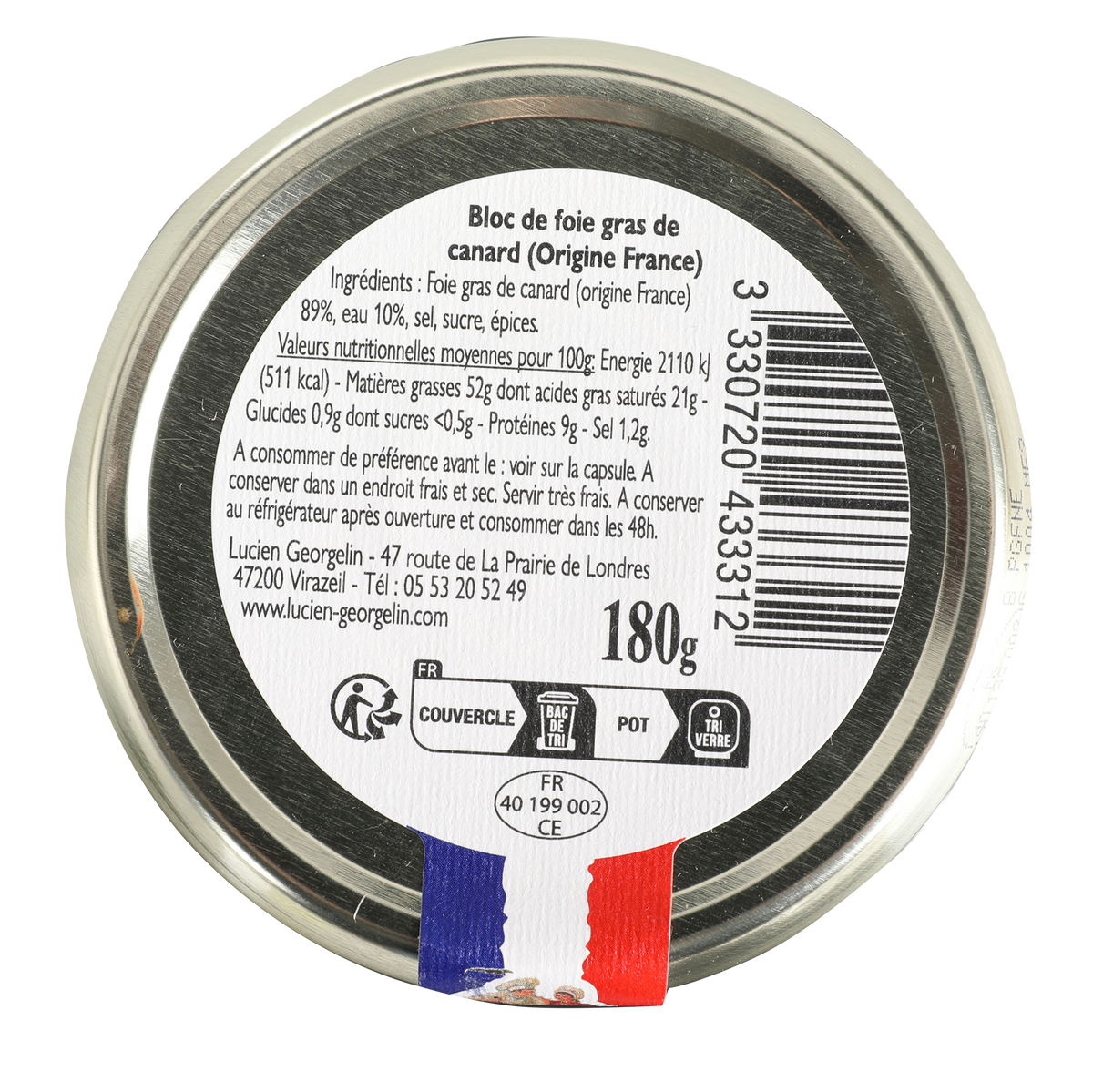 Bloc de foie gras de canard