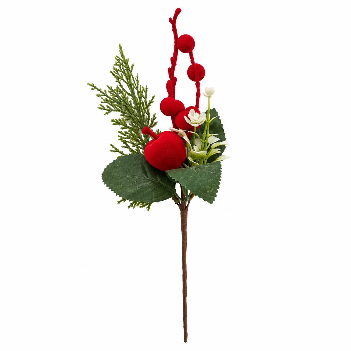 Branche de Noël velours – 28 cm