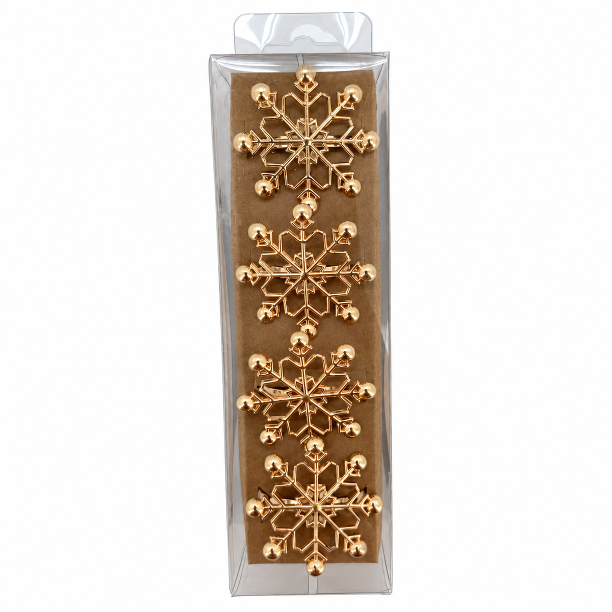 4 RONDS DE SERVIETTE FLOCONS DE NEIGE 4,5 X 4 CM ASST