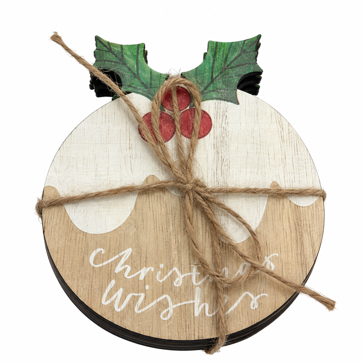 4 DESSOUS DE VERRE EN BOIS ASSORTIS