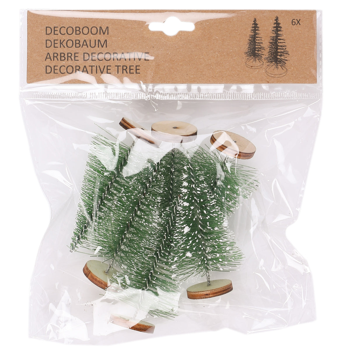 Sachet de 6 petits sapins sur pied