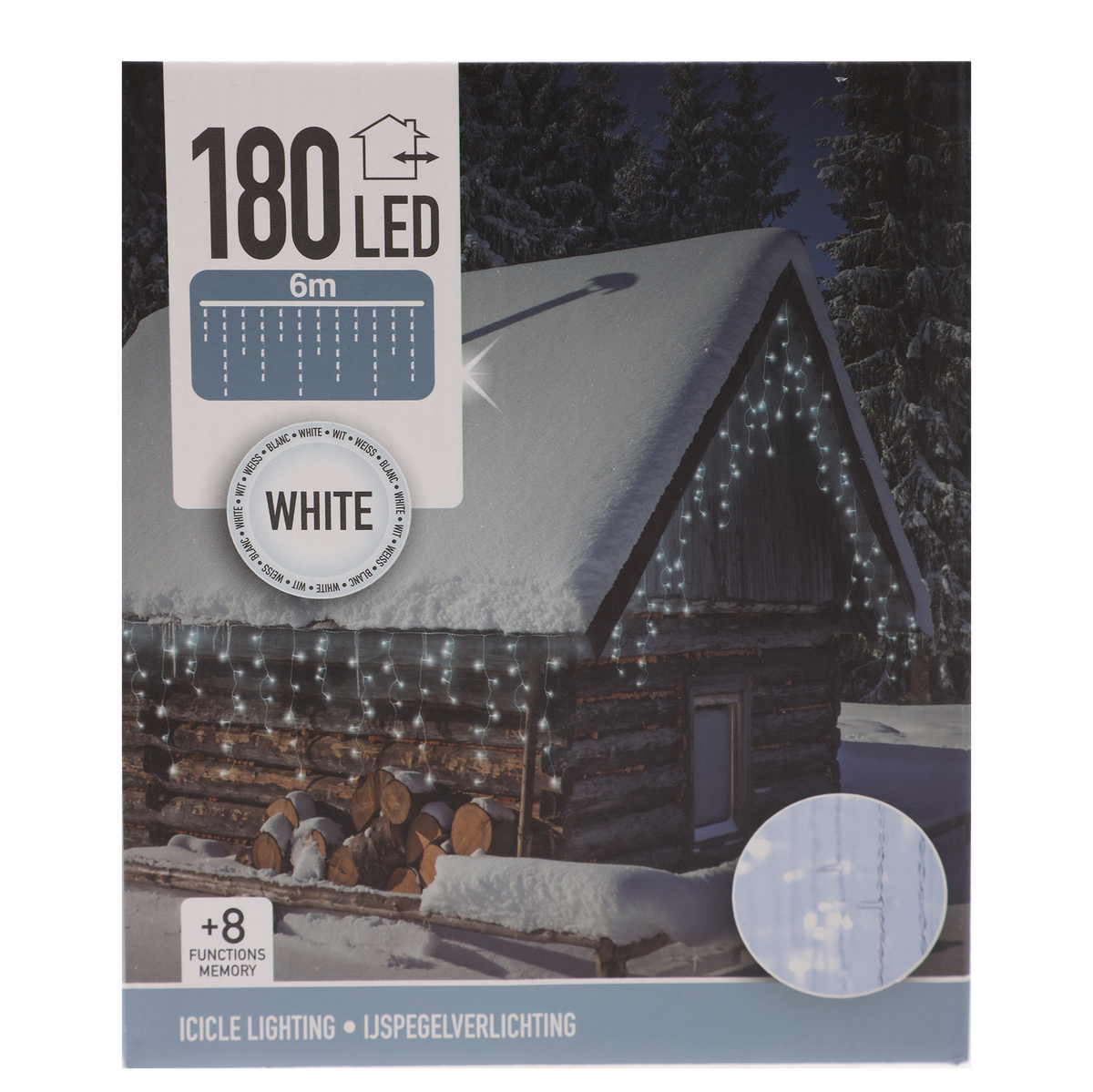 Rideau lumineux LED blanc froid 180 LED 6 m