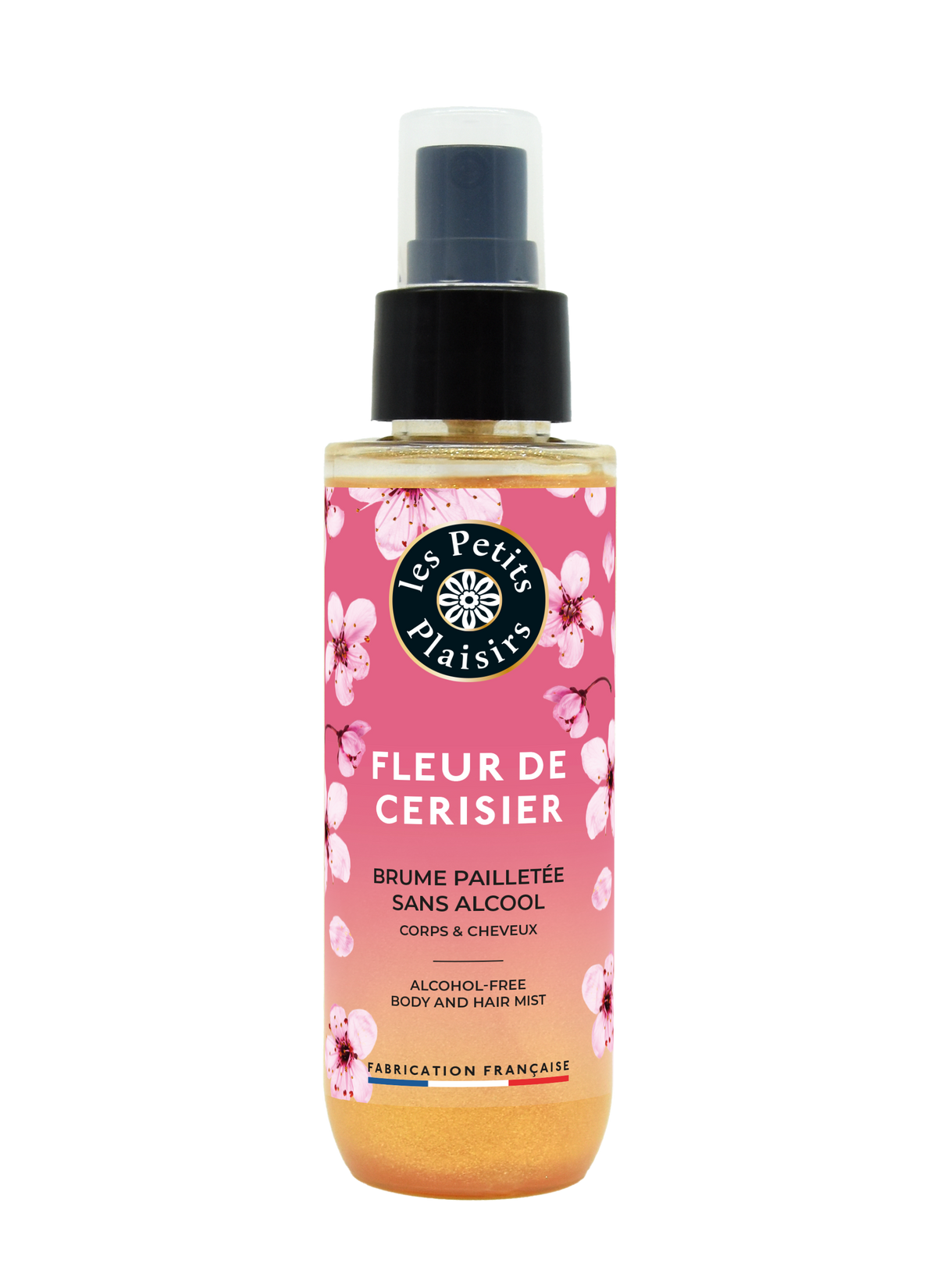 Brume parfumée pailletée corps et cheveux fleur de ceriser