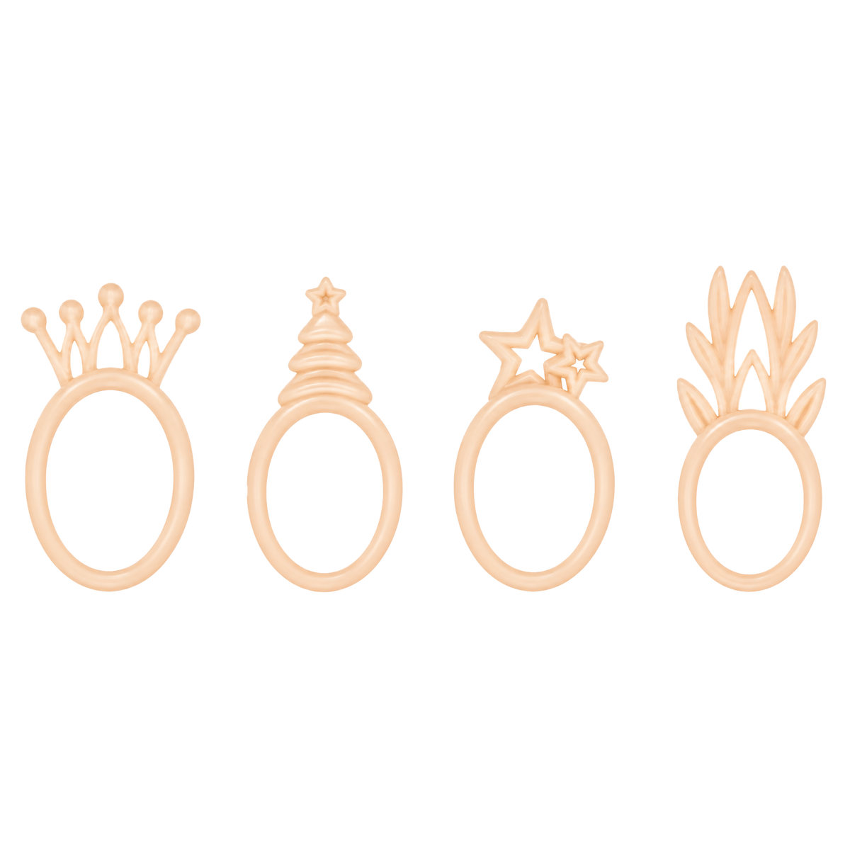 6 RONDS DE SERVIETTE BOIS FORME FANTAISIE NOEL