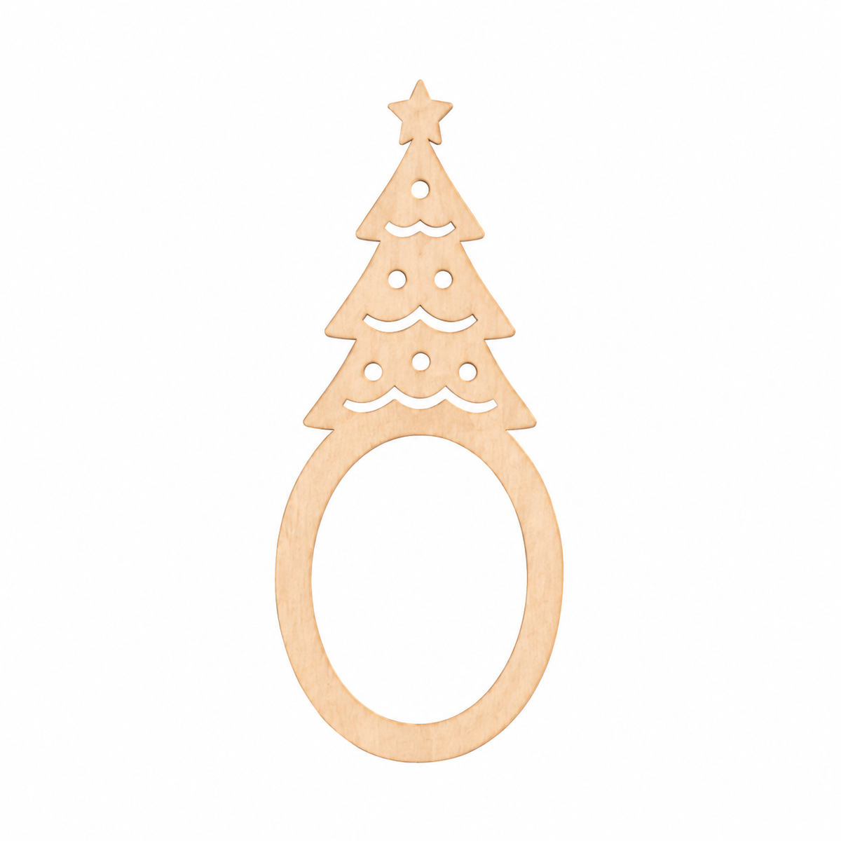 6 RONDS DE SERVIETTE BOIS FORME FANTAISIE NOEL