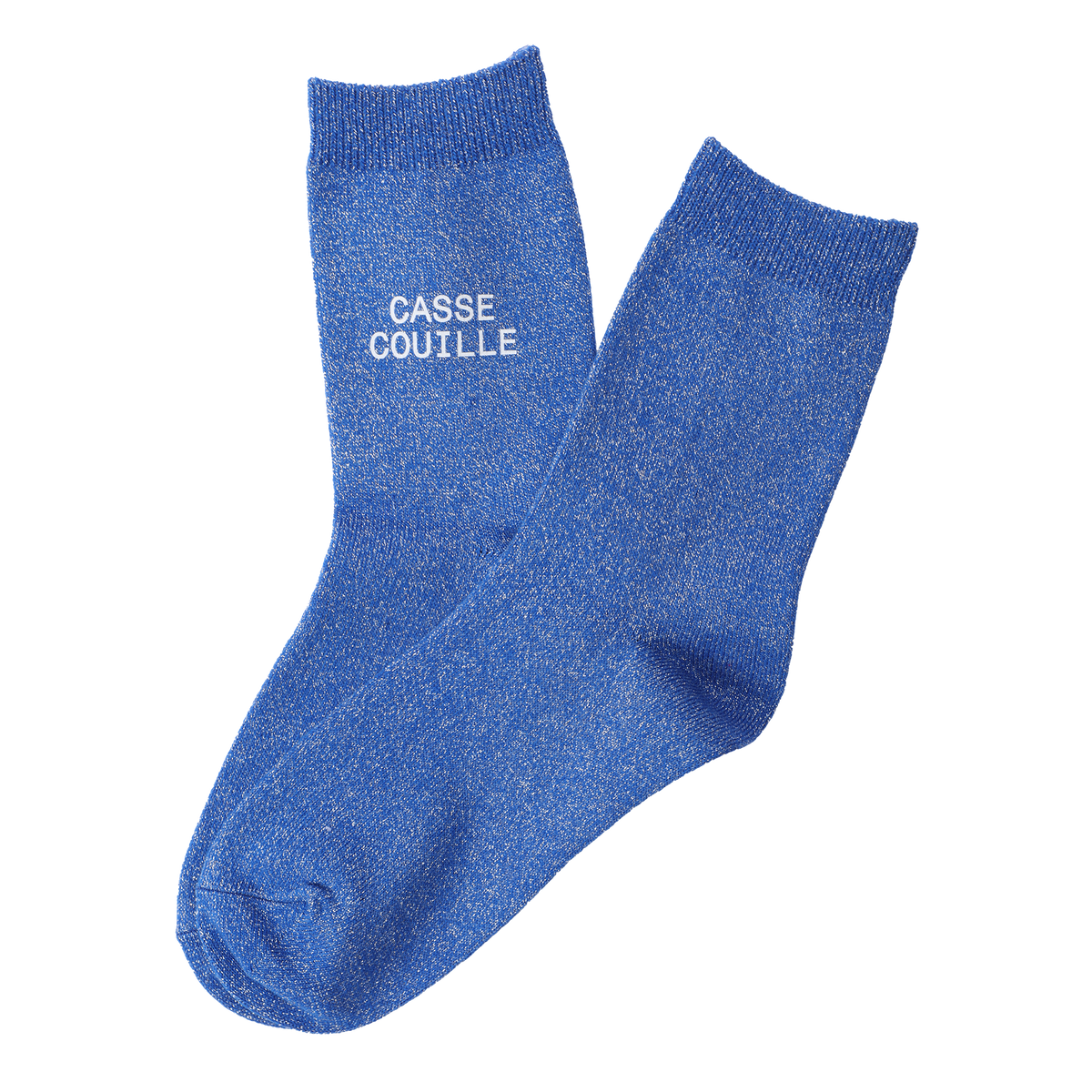 Chaussette à paillettes avec message