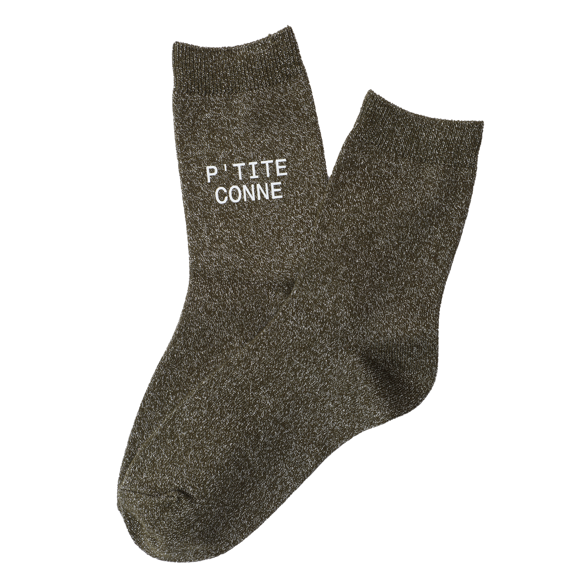Chaussette à paillettes avec message