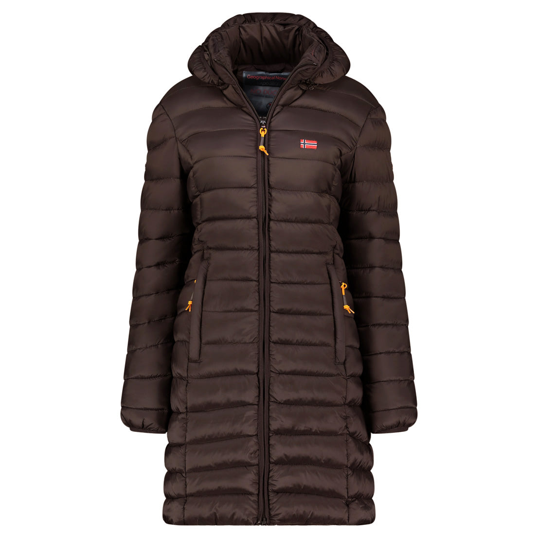Doudoune longue à capuche Geographical Norway pour femme – du S au XXL - Marron
