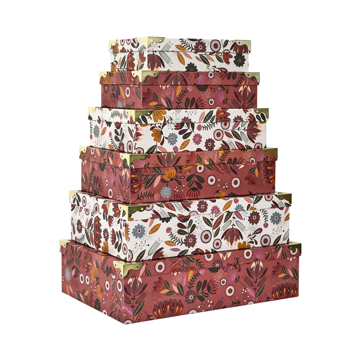 Lot de 6 boîtes de rangement Heritage Home Deco Factory
