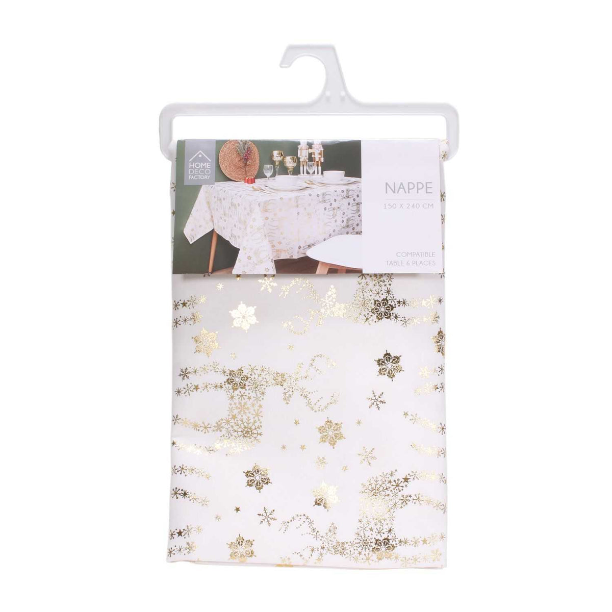 Nappe de Noël 150 x 240 cm - Or