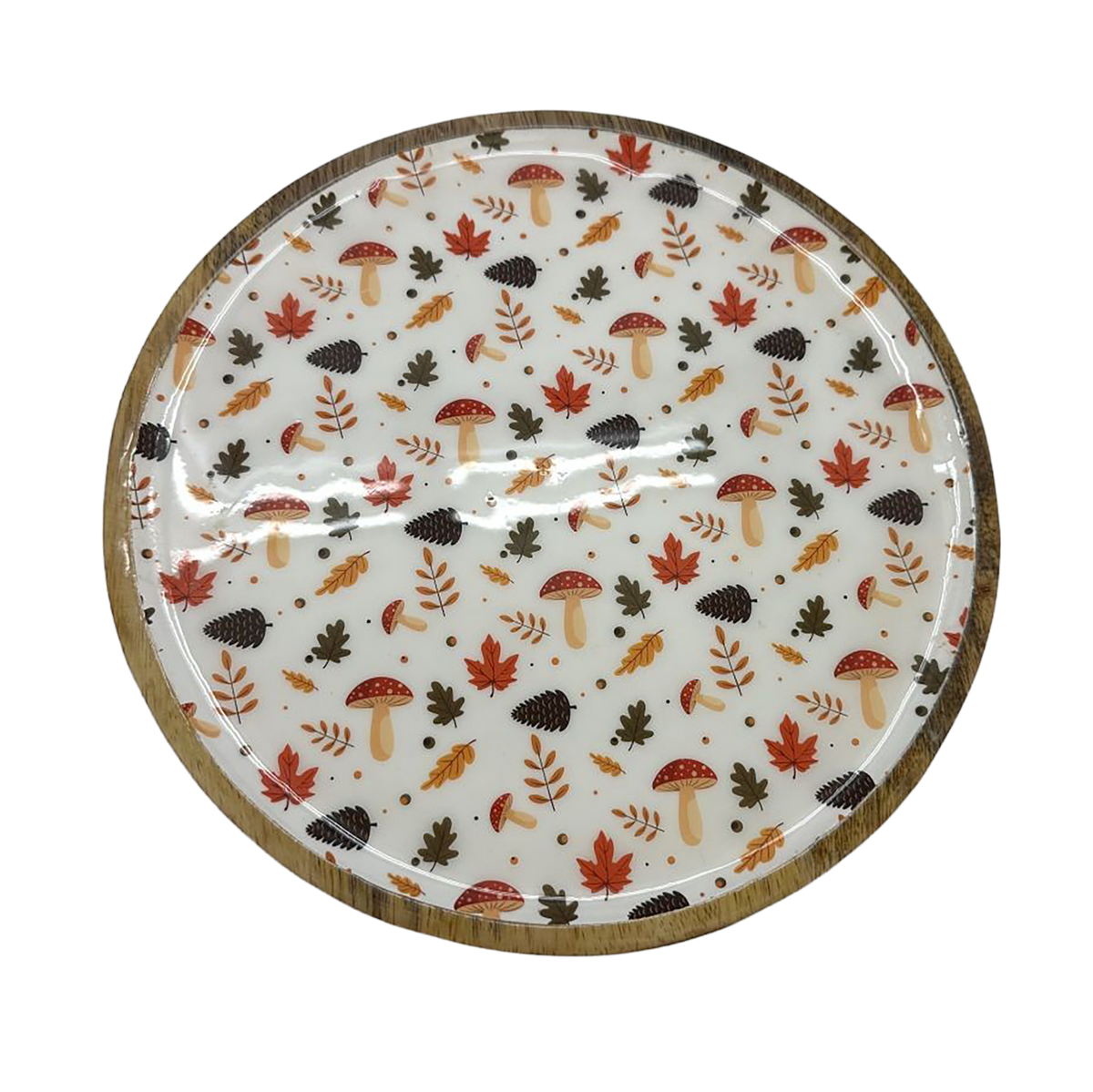 ASSIETTE RONDE 25 CM MANGUIER, MOTIF D'AUTOMNE