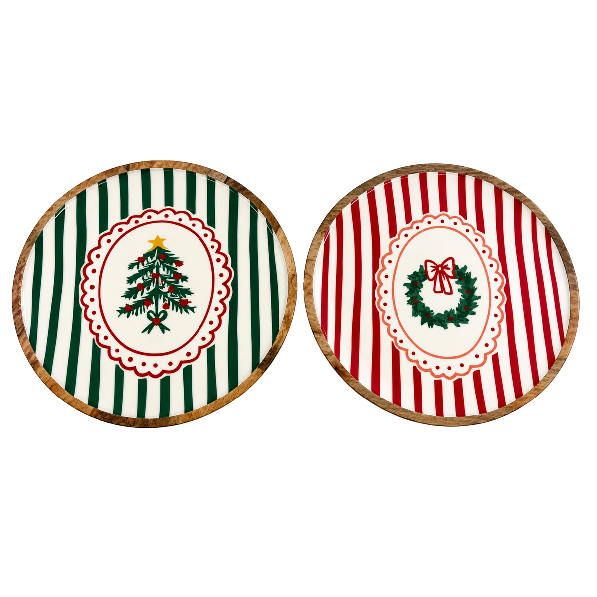 ASSIETTE RONDE 25 CM MANGUIER MOTIF NOEL