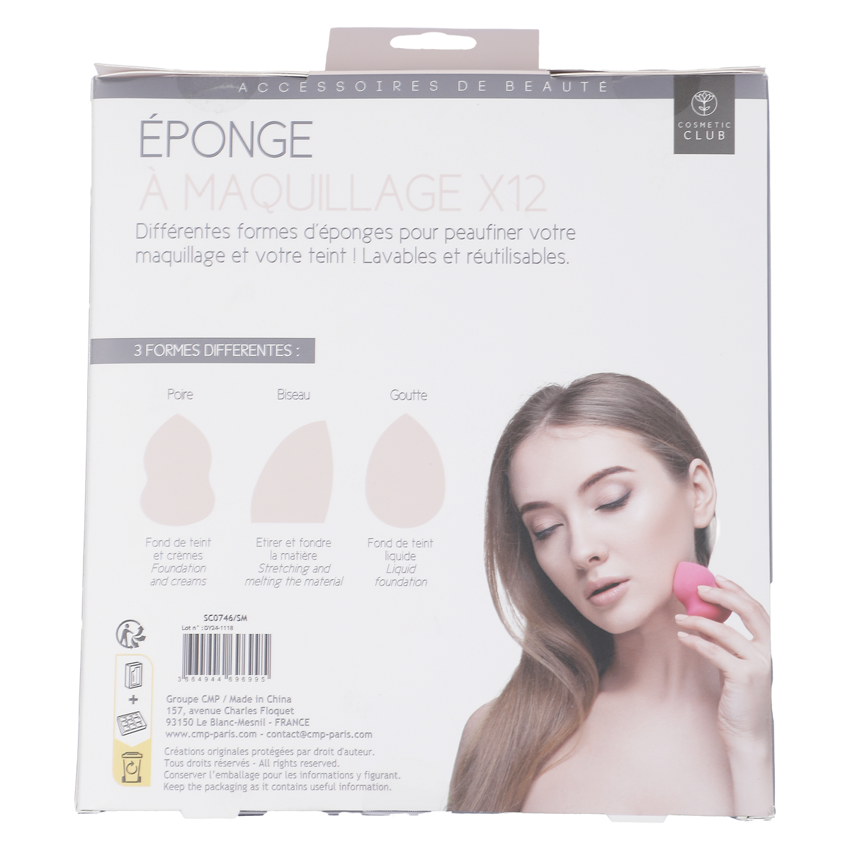 COFFRET 12 EPONGES A MAQUILLAGE