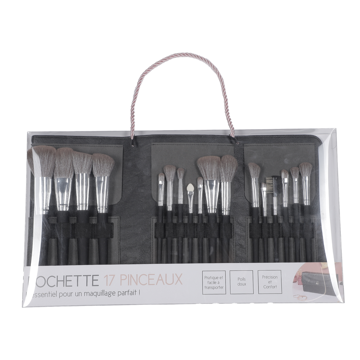 Coffret 18 pinceaux de maquillage et pochette