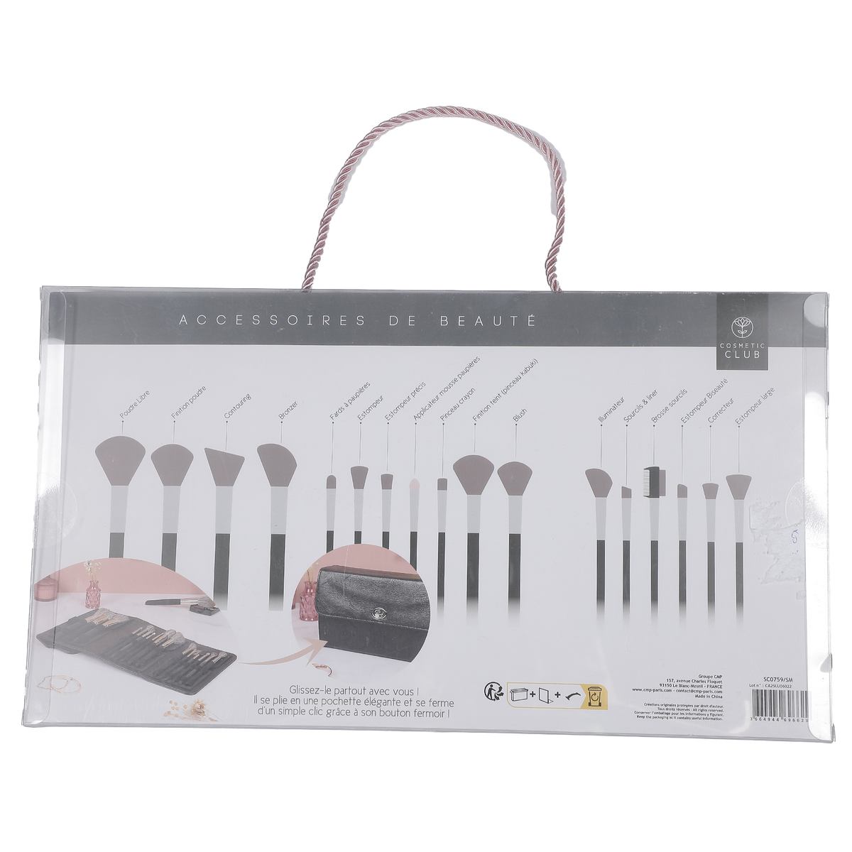 Coffret 18 pinceaux de maquillage et pochette