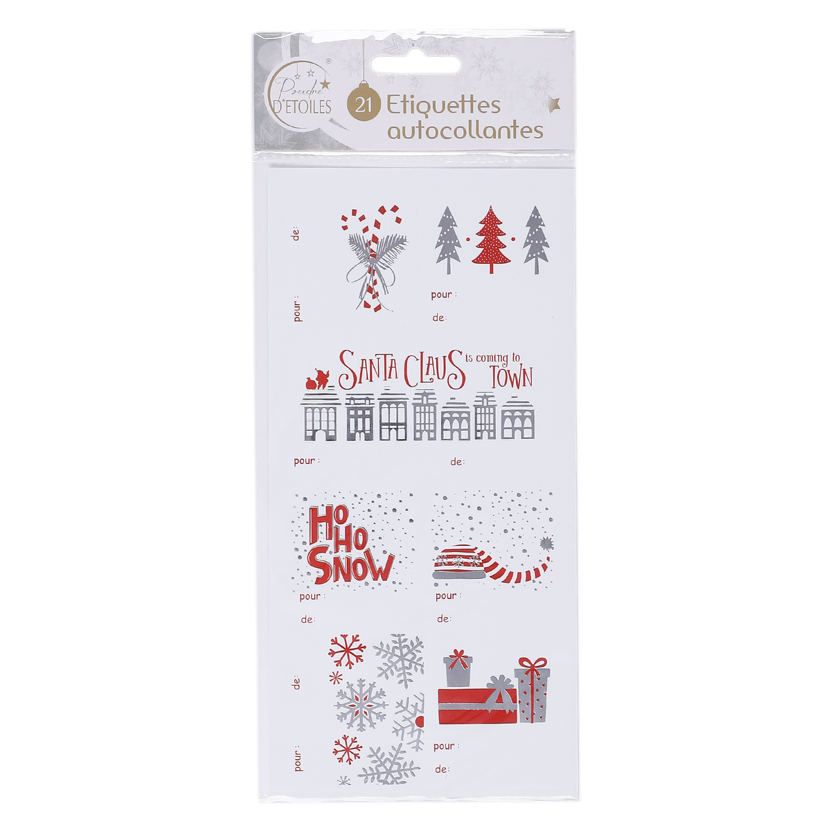 21 étiquettes autocollantes de Noël