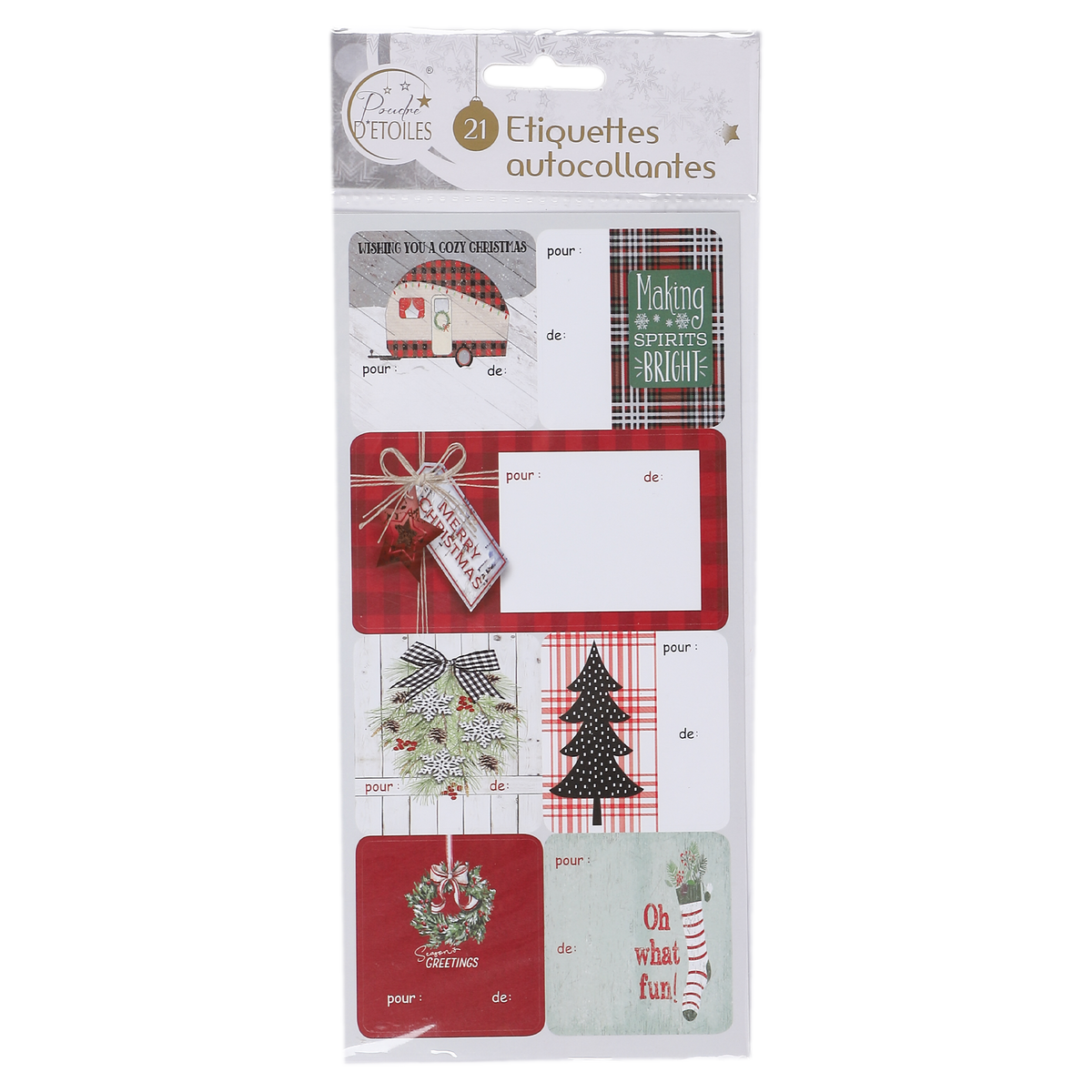 21 étiquettes autocollantes de Noël