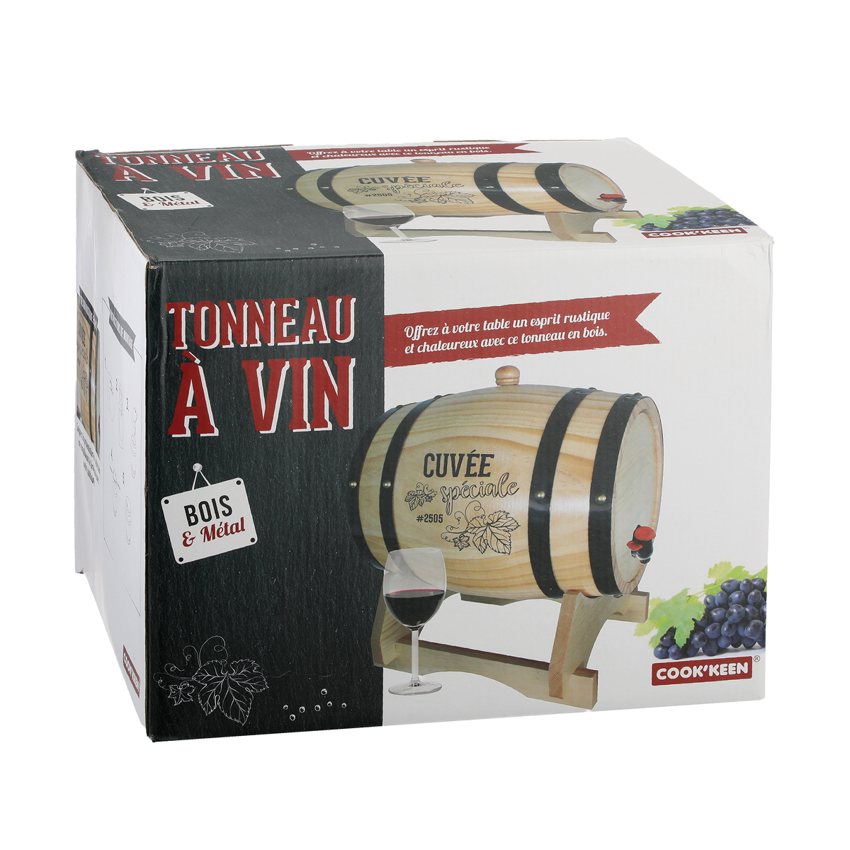 Tonneau à vin en bois 5L