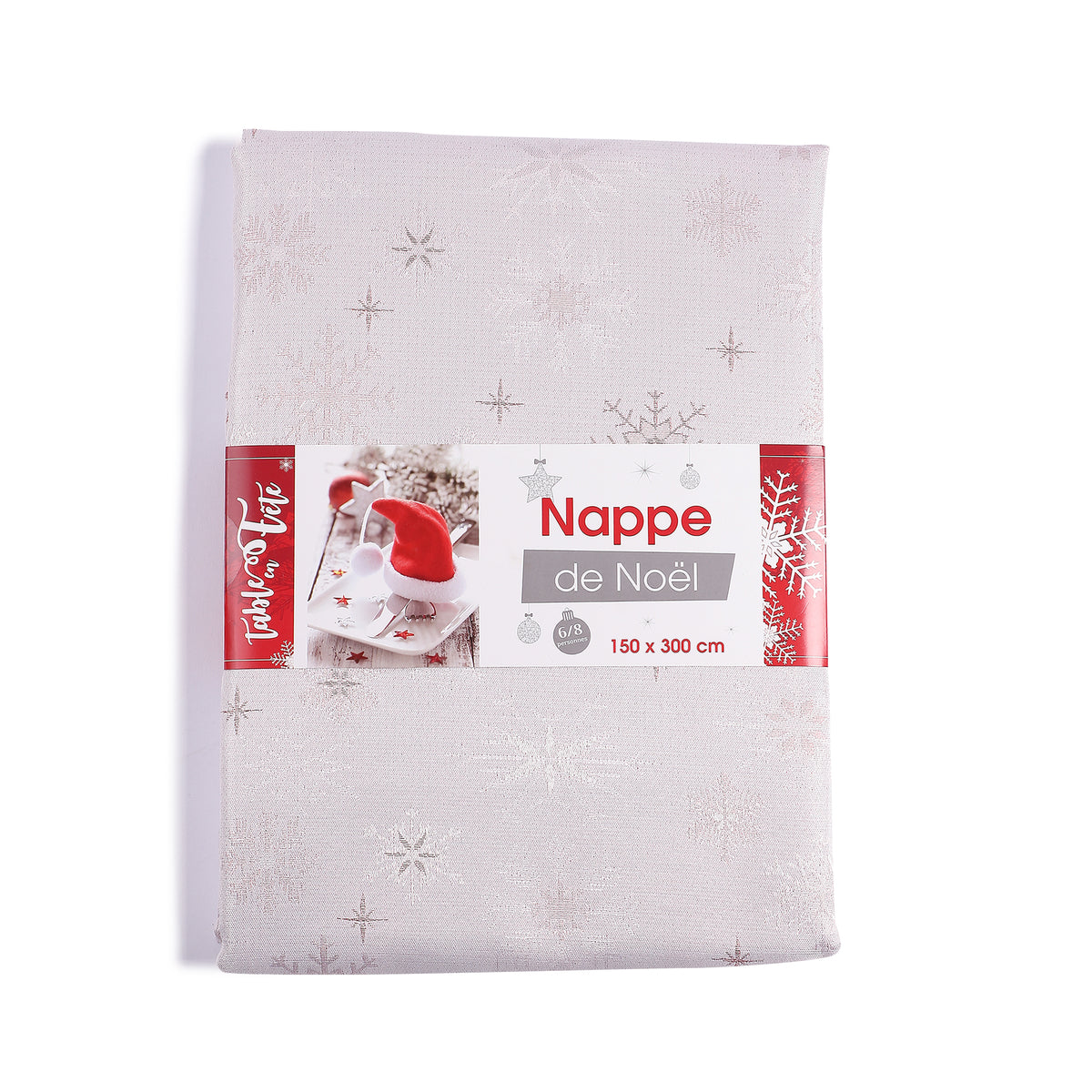 Nappe imprimée flocons 150x300 cm