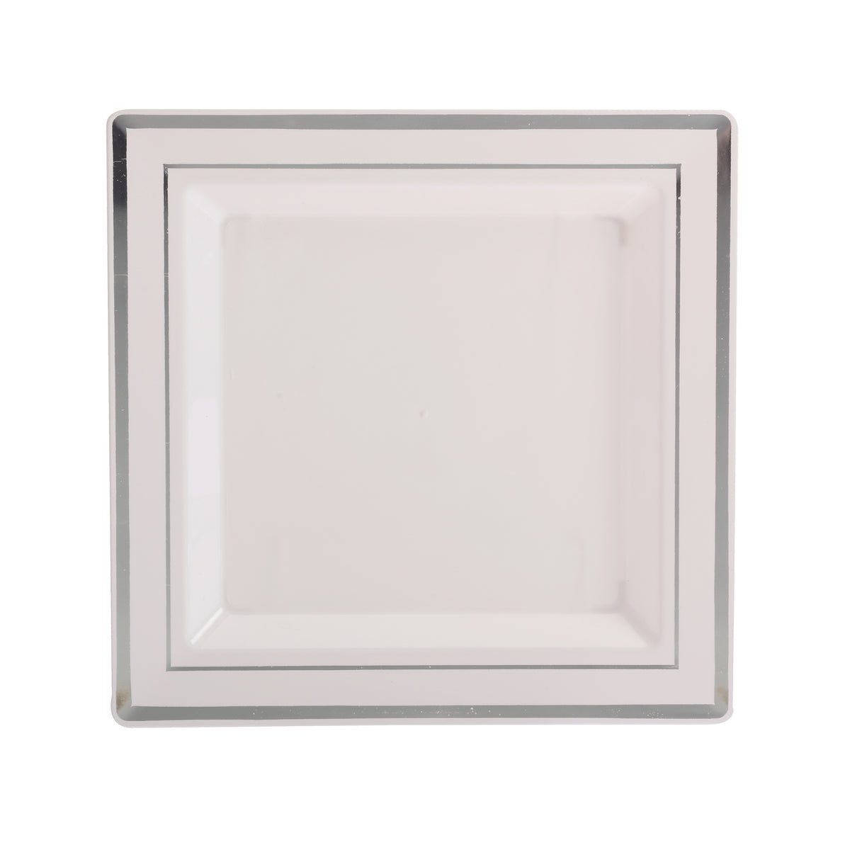 Assiette carré et lisere or et argent– 12 pièces – 19 cm - Argent