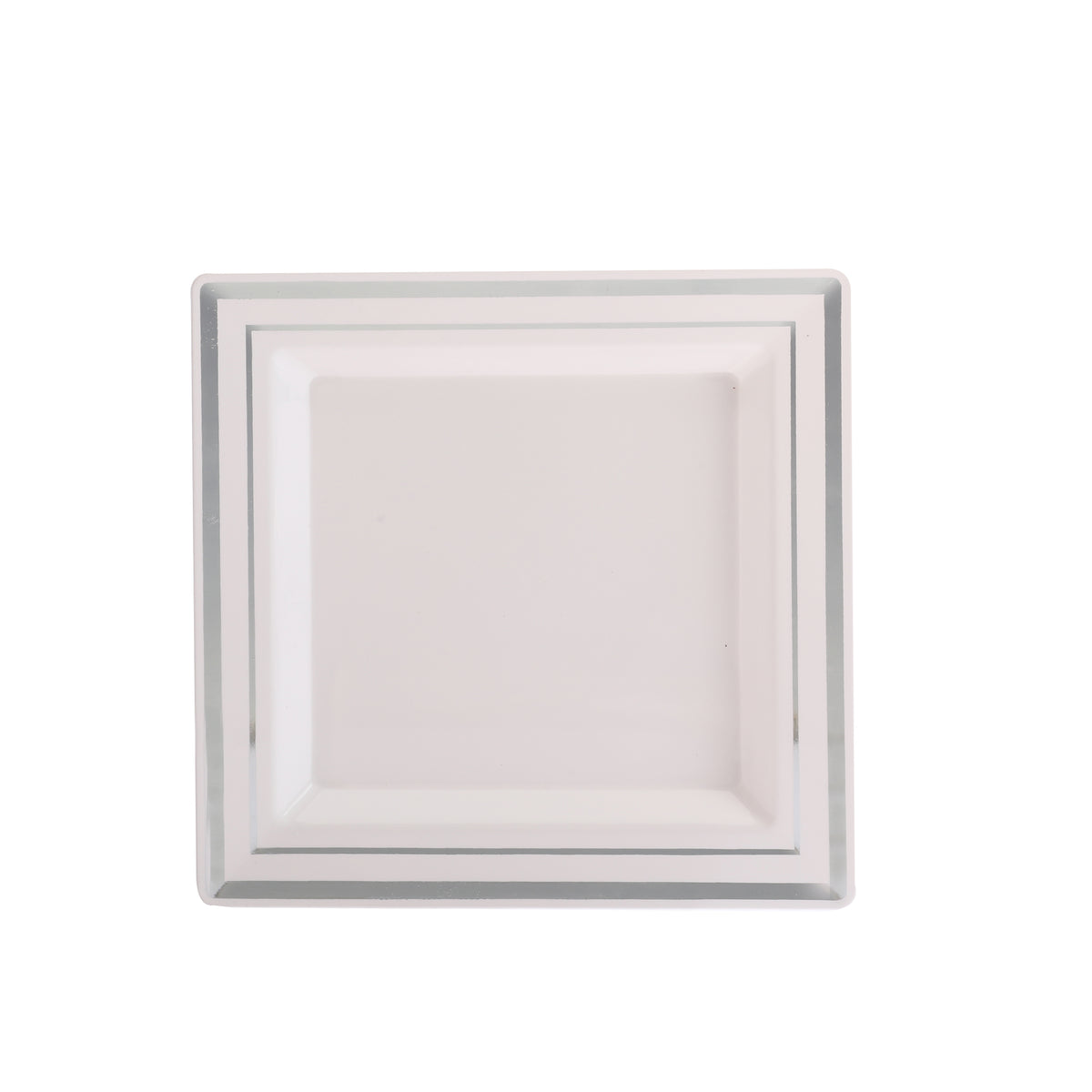 Assiette carré et lisere or et argent– 12 pièces – 19 cm - Argent