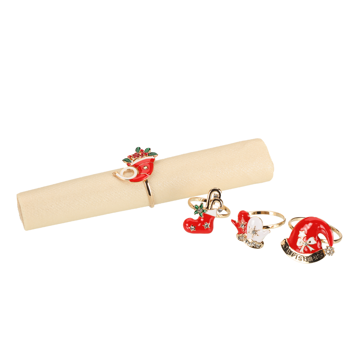 4 ronds de serviette de Noël