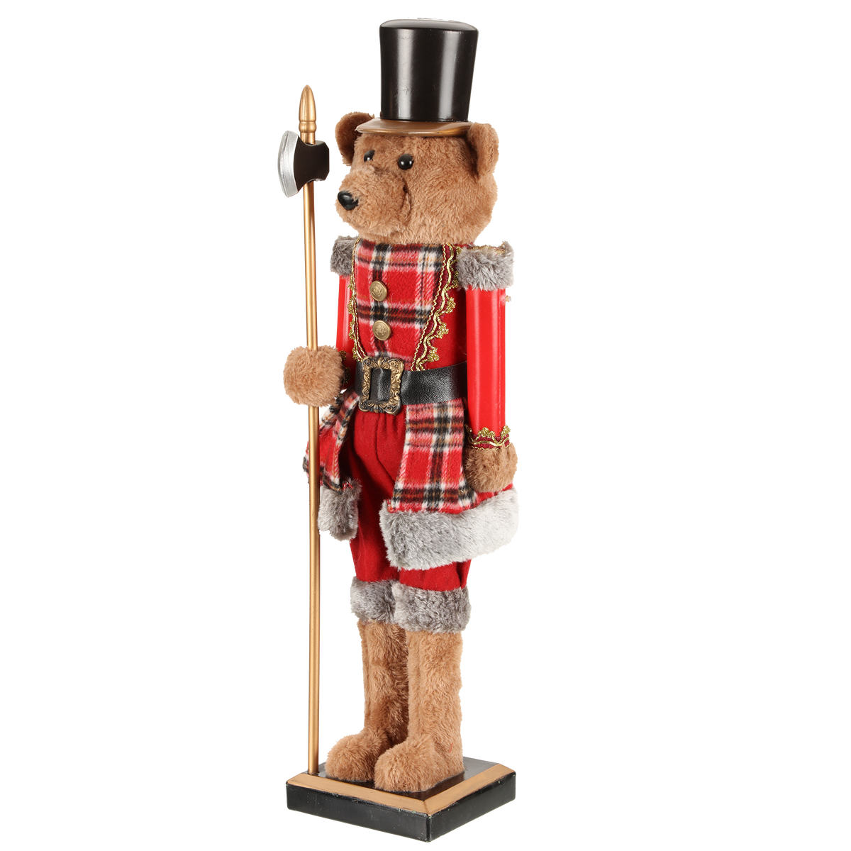 Casse-noisette ours soldat plastique – 58 cm
