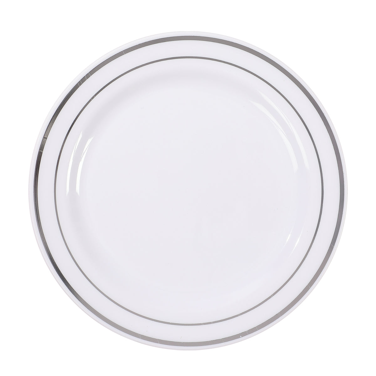 Assiette blanches liseret argent/doré – 6 pièces – H. 26 cm