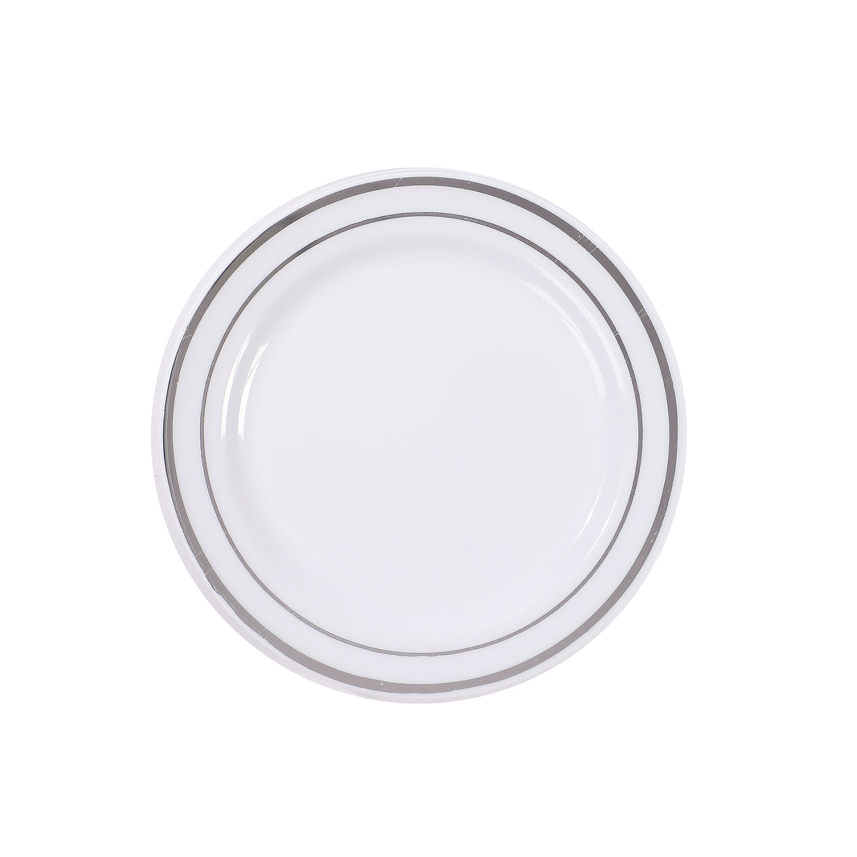 Assiette blanches liseret argent/doré – 10 pièces – H. 19 cm