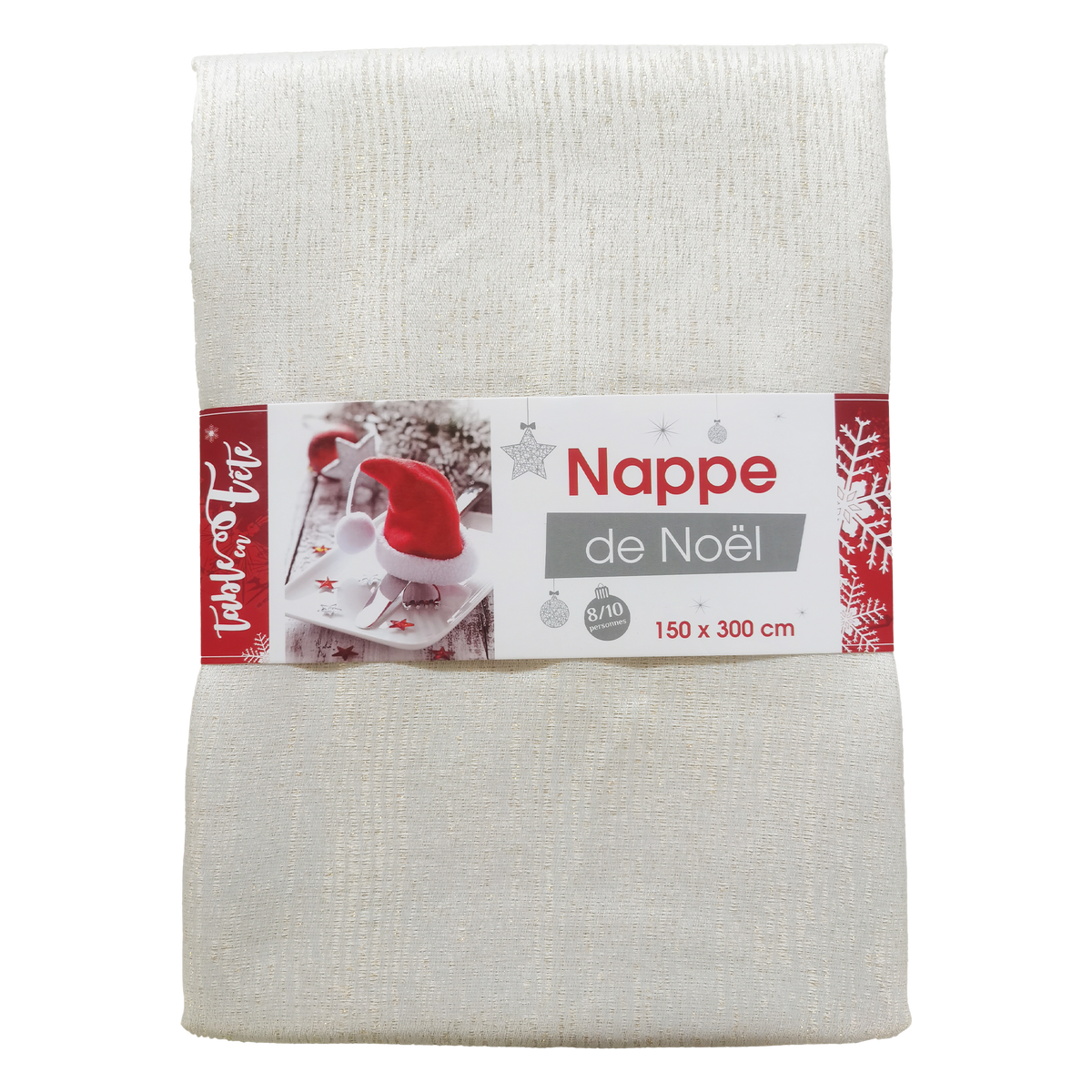 Nappe damassée polyester Lurex Chiné - Or