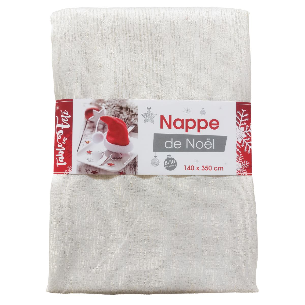Nappe damassée lurex Chiné - Argent