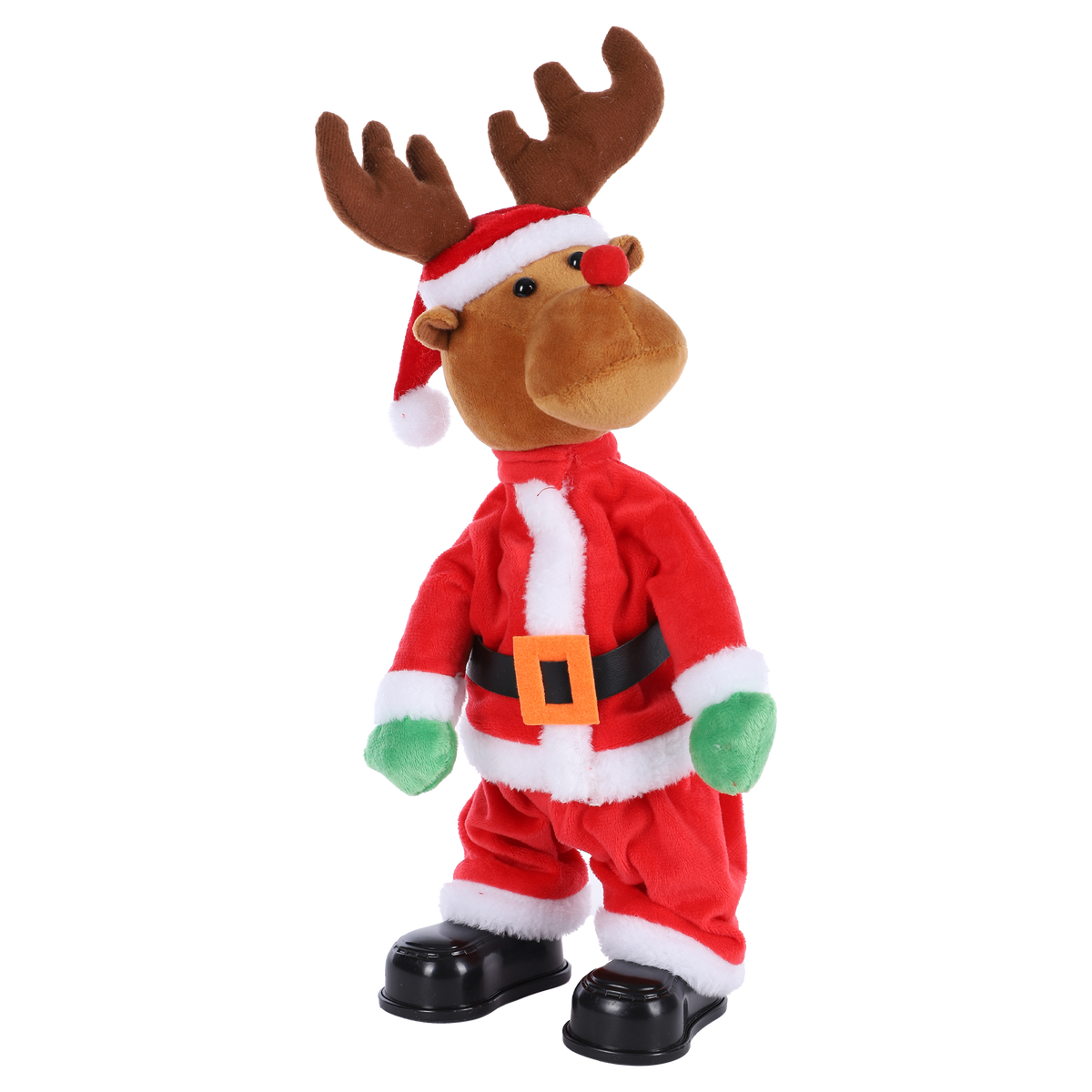 Peluche de Noël dansante Poudre d’Étoile – 3 modèles, 13,5 × 10 × H. 30 cm - Marron