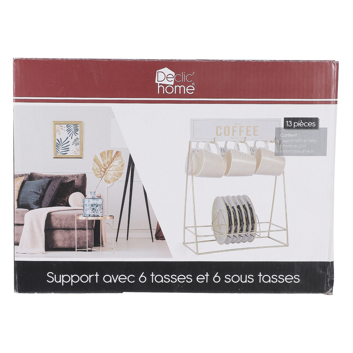 Support 6 tasses et 6 sous tasses