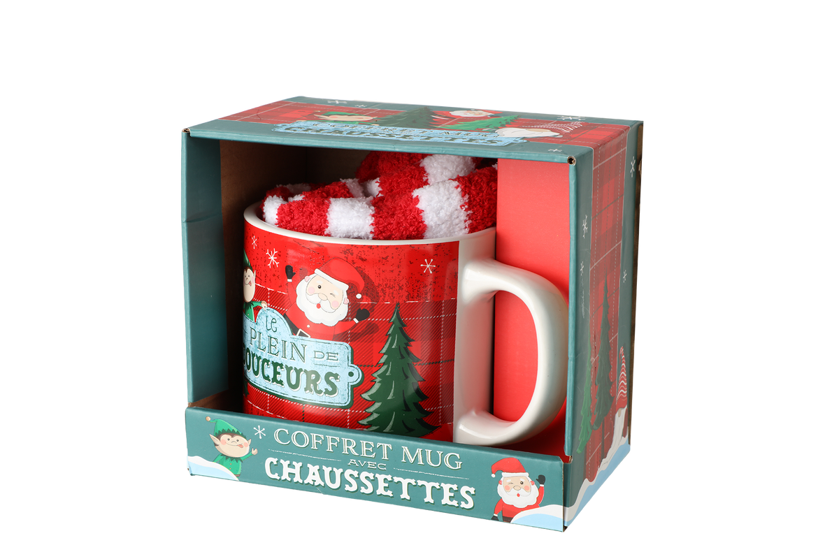 Coffret mug + chaussettes - Rouge