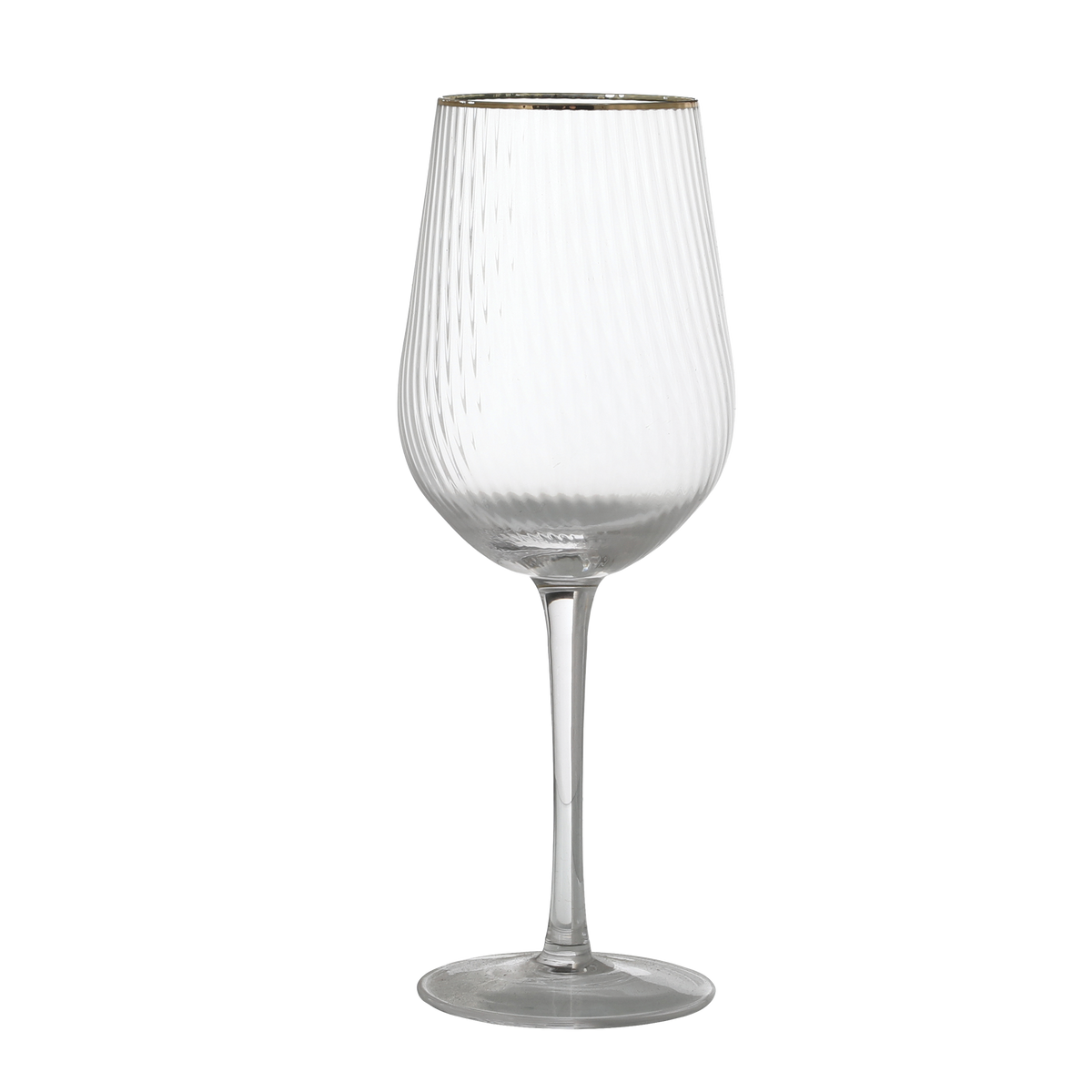 Verre à pieds en verre bord doré et lignes verticales – Déclic Home – 3 pièces